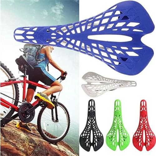 MTB Bike Saddle Seat Super Light Plastic Bicycle Saddle PVC Cushion Seat Bicicleta Parts Riding Cycling Equipment 6 Colors