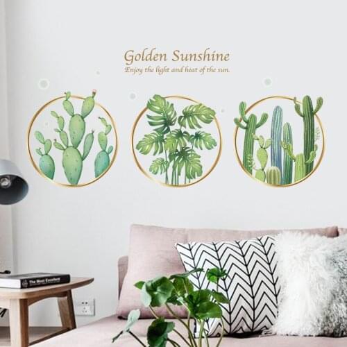 Nordic Ins Plant Wall Stickers Home Office Decor Living Room Art Boy Girl Teenager Bedroom Wall Decoration Decals for Furniture