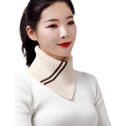 Sparsil Women Winter Cashmere Triangle Knit Scarves Warm Turtleneck Ring Scarf Soft Irregular Cap Collar Pullover Scarves Girl