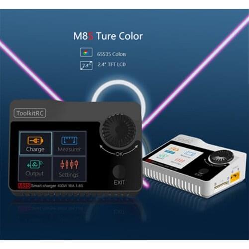ToolkitRC M8S 400W 18A Color Screen Balance Charger Discharger for 1-8S Lipo LiHV Life Lion NiMh Pb Battery Checker Servo Tester