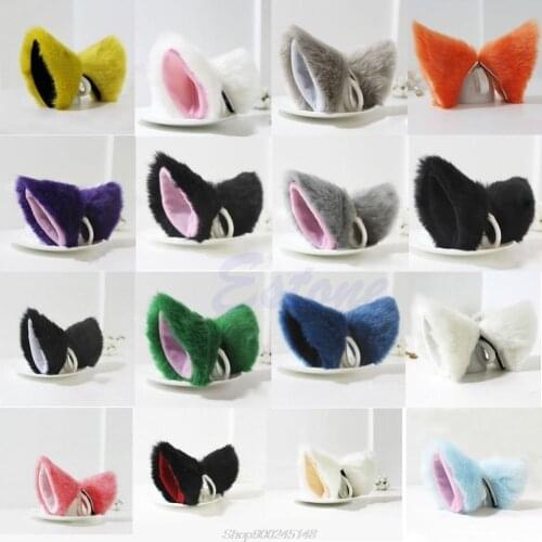 Cosplay Party Cat Fox Long Fur Ears Neko Costume Hair Clip Halloween Orecchiette Jy18 20 Dropship