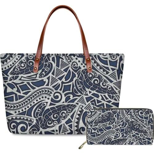 Women Bag Polynesian traditional tribal Print Shoulder Bag Casual Tote Ladies Party Bags for Women Designer Purse and Handbag