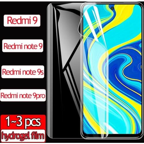 1~3 pcs, screen protector on redmy note 9 pro glass for xiomi redmi note 9 hydrogel film redmi 9 full cover redmi note 9 s film