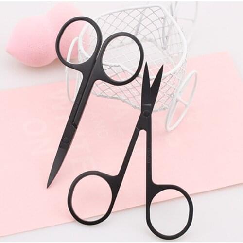 1pc Stainless Steel Makeup Scissors Curved Tip Small Eyebrow Scissors Cut Manicure Eyebrow With Sharp Head Beauty Tool