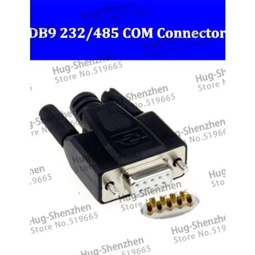 10PCS DB9 Pin Serial Female Plug Black Shell Plastic VGA COM connector 232/485 with Gold Plate High Quality