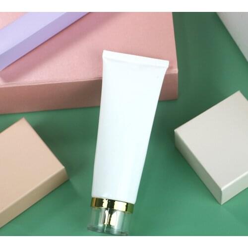 100 ml 50pcs white tube / acrylic screw cap / hoses cream lotion bottle / plastic PE hoses / cosmetic packaging empty bottles