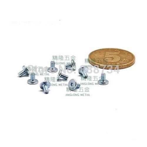 100pcs m2*3.5 steel with blue white zinc T5 torx drive thin flat head laptop screw machine screw