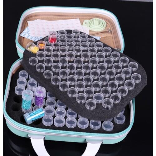 132 bottles of diamond painting box toolbox storage box protective cover handbag Diamond Painting Double Layer Storage Box
