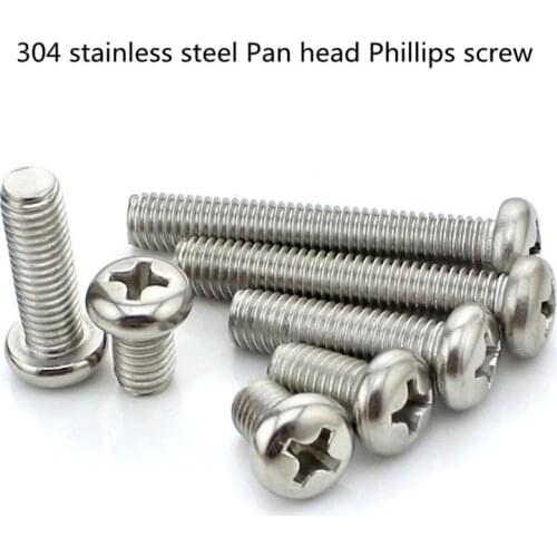20pcs 3D printer accessories 304 stainless steel Phillips pan head screws Round head screws M4*10