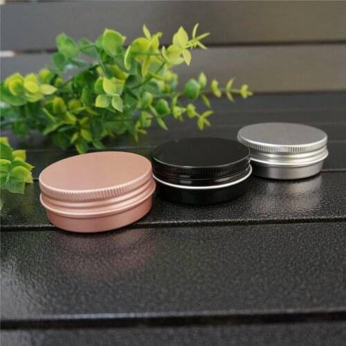 30g Rose Gold Empty Aluminum Box Metal Tin Cans 52*21mm 30ml Black Cosmetic Cream Containers Round Jar Tea Aluminum Pot