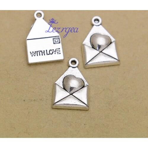 30pcs/lot--18x12mm, envelope cham,Antique silver plated Love letter charms,DIY supplies,Jewelry accessories