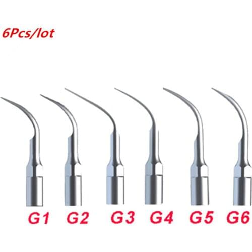 6Pcs/lot Ultrasonic Dental Scaler Tips G1 G2 G3 G4 G5 G6 Compatible With EMS/ WOODPECKER Teeth Whitening Dental Scaler
