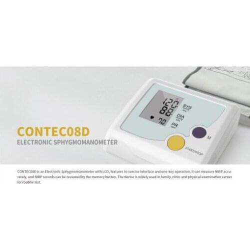 Free Shipping+ CONTEC08D LCD Arm BP Monitor Desktop Electronic Sphygmomanometer