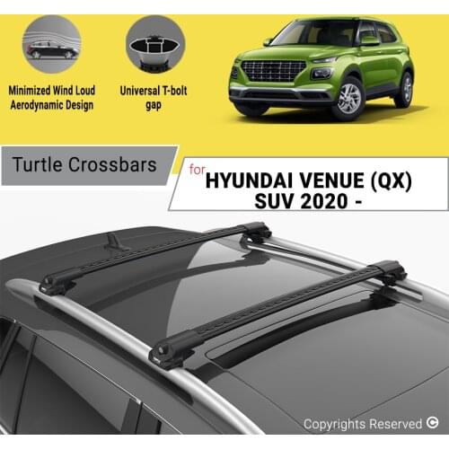 BARS FOR HYUNDAI VENUE (QX) SUV 2020 ON ALUMINUM ALLOY SIDEBARS CAR ROOF RACK LUGGAGE CARRIER CROSSBAR