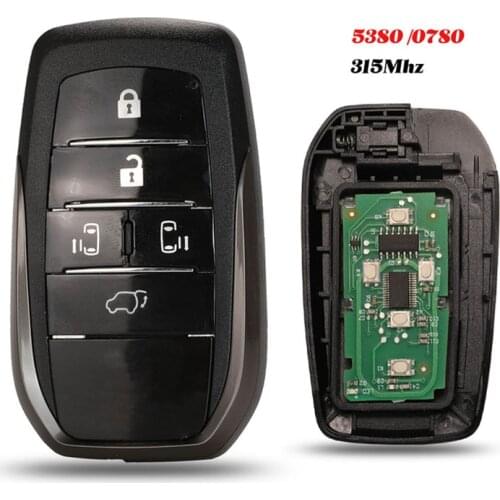 Jingyuqin 5 Buttons 315MHz 71Chip ASK Smart Key For Toyota Previa Alphard Board ND900-0780 / 5380