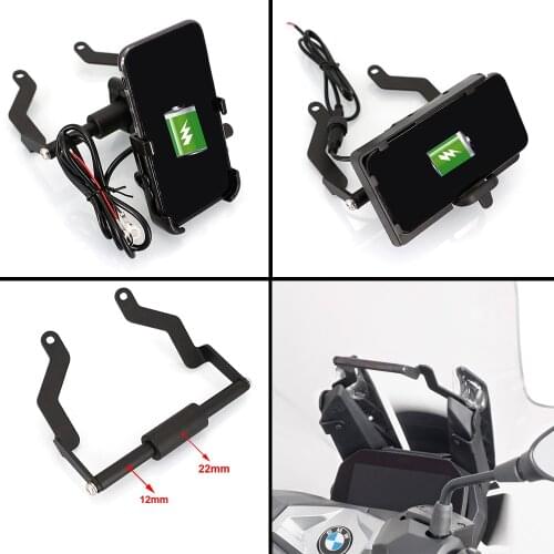 Motorcycle Mobile Phone Holder For BMW C400X C 400 C400 400X Rechargeable GPS Navigator Mounting Bar Kit Accessories