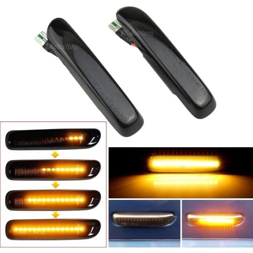 For BMW E46 3 Series Limo Coupe Compact Cabriolet Touring Dynamic Flashing LED Side Marker Sequential Blinker Turn Signal Light