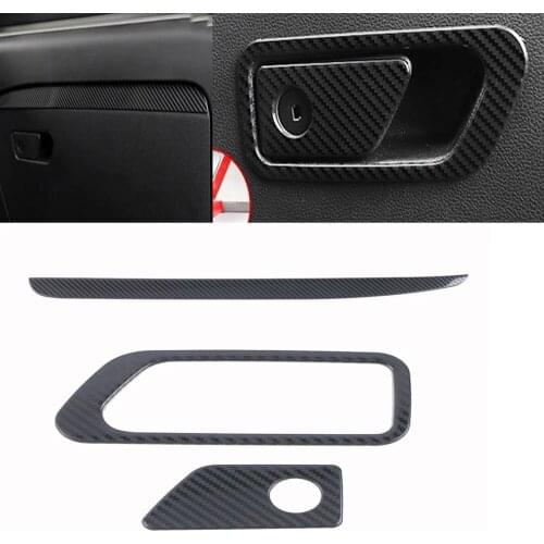 For Ford Explorer 2020 2021 Stainless Carbon Fiber Car Interior Sticker Co-pilot Glove Storage Box Handle Bowl Frame Trims Cover
