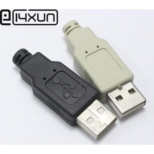 EClyxun 1pcs Type A Male USB 2.0 Extender Cord Adapter Data Sync Converter 4 in 1 DIY Repair Connector Free-Welding