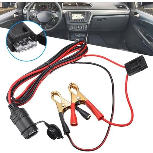1set Car Battery Cigarette Lighter Adapter Female Socket to Car Battery Alligator Clips Clamp-on Extension Charge Cable