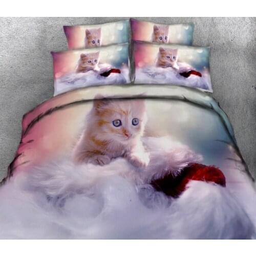 Jogo de cama queen nino 3D Bedding set twin California king duvet bed cover Sheet Quilt Cover Lovely cat Pillowcase Custom size