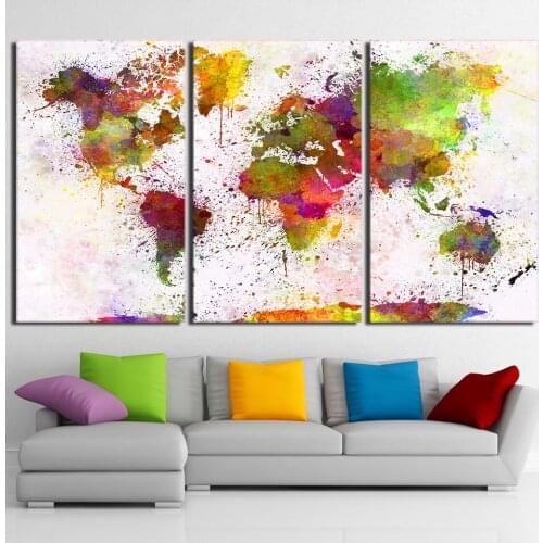 Watercolor map pattern 5d diy diamond painting cross stitch kit full square triptych diamond embroidery home decoration