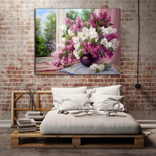 DIY coloring pictures by Numbers with color flower drawings by digital frame painters