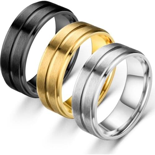 Black Gold Silver Color Rings Stainless Steel Rings For Women Men Wedding Jewelry Gift SG-183