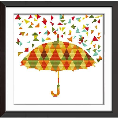 Colorful umbrellas cross stitch kit animal18ct 14ct 11ct count print stitching embroidery DIY handmade needlework plus