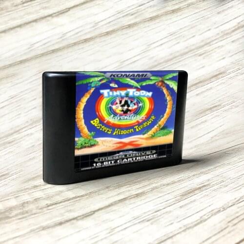 Tiny Toon Adventures Busters Hidden Treasure - EUR Label Flashkit MD Card for Sega Genesis Megadrive Video Game Console