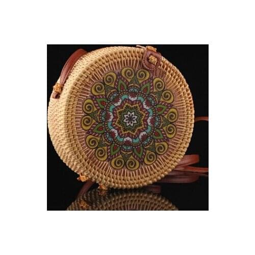 Handmade round fashion knitting bag Womens handbag Womens wallet Single shoulder oblique bag