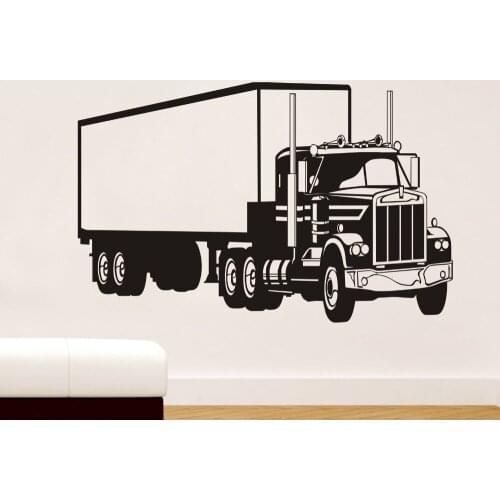 Boys room Huge Truck Wall Decor Vinyl Decals Sticker Removable Nursery Kids Art Mural Chidren Cars Wall Paper KW-252