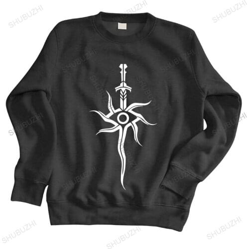 Men autumn sweatshirt black hoody Dragon Age Inquisition Symbol Hip Hop Fishbone Printed brand winter hoodie