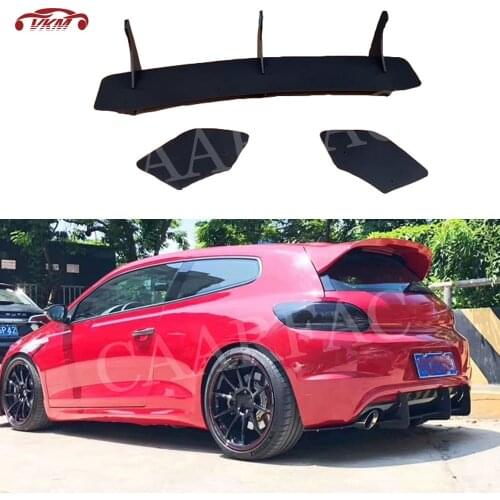 3PCS ABS Rear Lip Diffuser Trim Covers for Volkswagen VW Scirocco R 2009-2017 Fins Shark Style Bumper Protector Car Styling