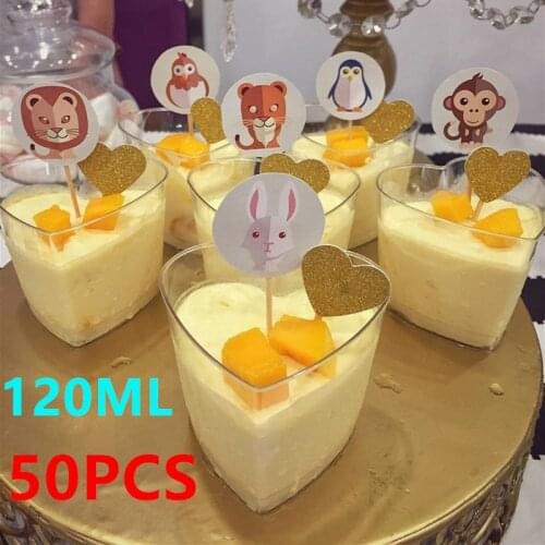 Dessert Cups Wedding Party Disposable Plastic Tiramisu Mousse cake Cup Mini Jelly Pudding Cups Baking Kitchen Accessories tool