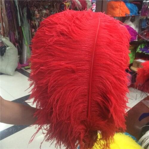 Wholesale Cheap 500Pcs/Lot Natural Ostrich Feathers Red Hard rod 15-75CM Hotel Party Wedding Decorations Jewelry plumes