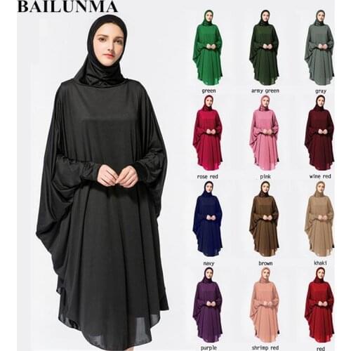 Wholesale abaya dubai muslim dress Long hijab dress djelaba femme prayer clothes hijab caps hoofddoek black m-xxl