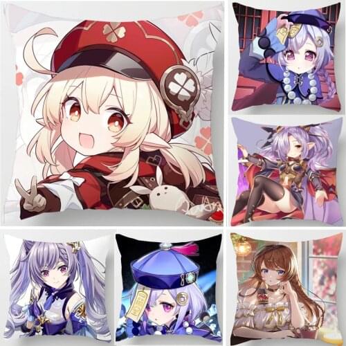 45X45 Anime Game Pillowcase Genshin Impact Figure Hugging Body Pillow Kawaii Loli Girl Cushion cover Sexy Safa Throw Pillow 18