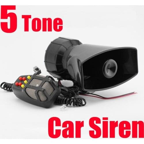 100W police Annunciator siren 12v 5 Tone Sound megaphone with MIC Car speaker Loudspeaker Alarm Microphone for Truck Motorcycle