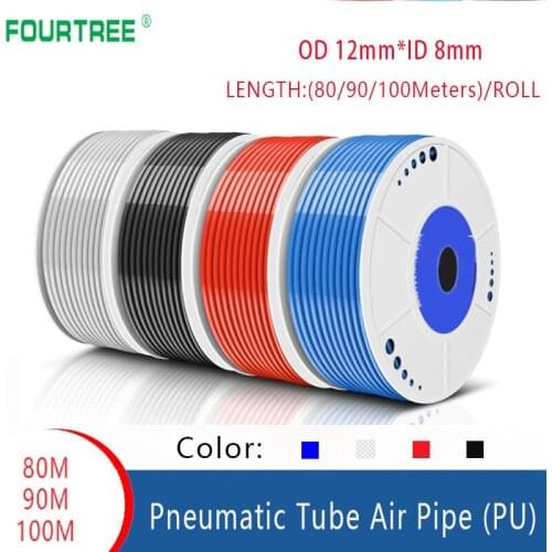 PU Tube OD/ID 12*8mm Top Quality Pneumatic Component For Compressor High Pressure Air Hose Polyurethane Pipe Wholesale