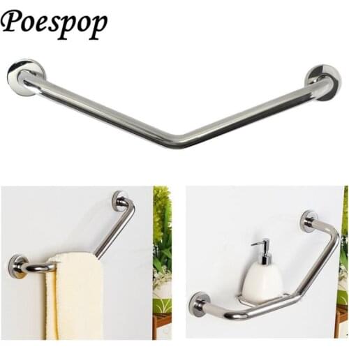 POSEPOP 304 stainless steel Toilet Bathtub Handrail Chromed Wall Mounted Bathroom Grab Bars for Elderly Safety Helping Handle