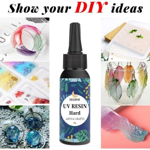 UV Resin Crystal Clear Hard Type Glue Ultraviolet Curing Epoxy Resin for DIY Jewelry Craft Resin Mold Making and Coating