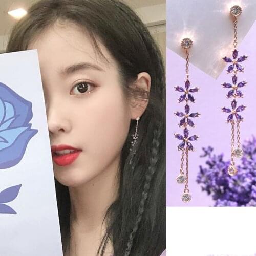 Ресницы piercing man concert IU Korean dramas TV Fashion personality Eardrop For Women Earrings pendientes brincos ornament