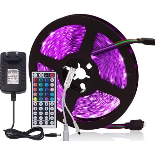 Remote Control RGB LED Strip Light DC 12V 5050 rgb Led Tape Ribbon Diode 60Leds/m Waterproof Led Light Stripe EU/UK/US/AU Plug