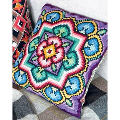 Latch Hook kits Pillow lattice Diy Handmade Printed Canvas Cushion Flower Kits DIY Unfinished accessories