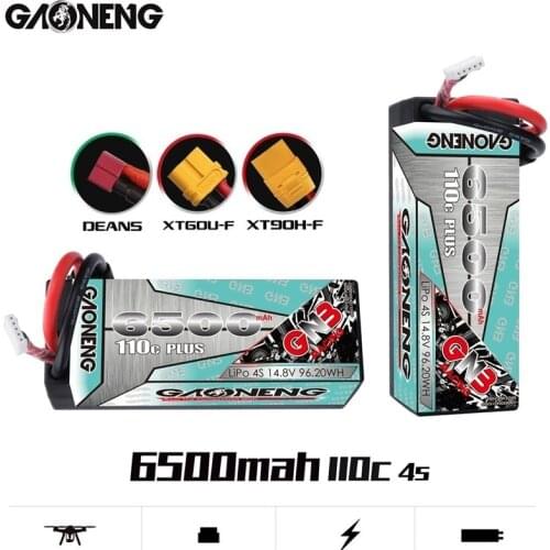1-2PCS GNB 14.8v 6500mAh 110C MAX 220C LiPo Battery For remote control Car Racing Spare Parts With Shell Upgrade LiHV 4S Battery