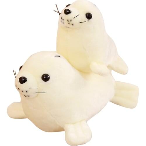1pc 25/30cm Kawaii Sea World Animal White Sea Lion Seals Plush Doll Novelty Cartoon Stuffed Toy for Children Kids Girls