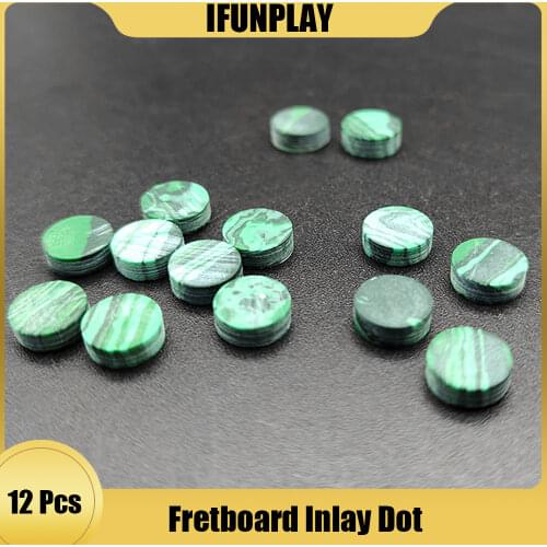 12pcs 6*2mm Malachite Green Dots Guitar Fingerboard Dots for Electric Ukulele Acoustic Guitars Fretboard Guitar Accessories