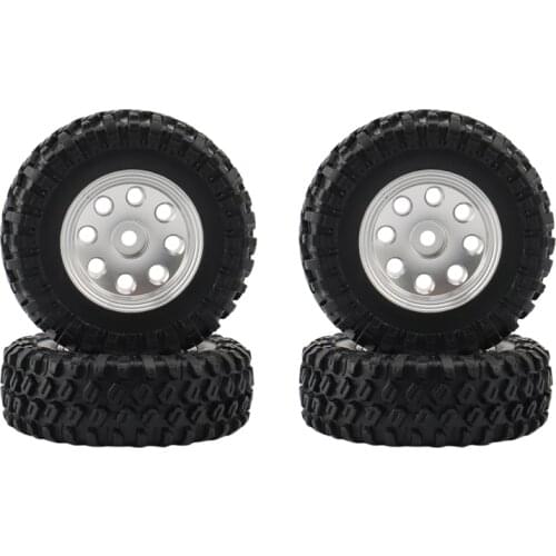 4PCS 1.0 49X18mm Beadlock Micro-Crawler Wheel Rims Tires Set for 1/24 RC Crawler Car Axial SCX24 90081 Upgrade Part