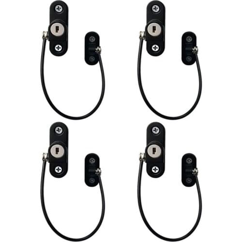 4Pcs 180mm Double Hung Window Restrictor Child Baby Safety Security Window Latches Door Restrictor Lock Wire Cable New